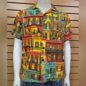 Bayou Wear HowAhYa Hawaiian Shirt Quarter Wrap Size Small